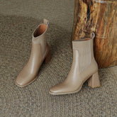 Nahla Nude Leather Boots newgew